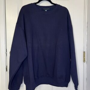 Claybrooke Sport Vintage 90s‎ Reversible Navy/Plaid Sweatshirt Mens Size XL NWT